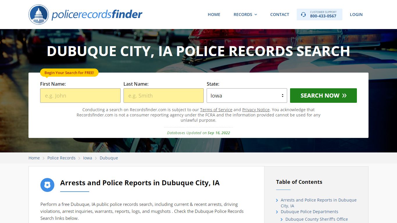 DUBUQUE CITY, IA POLICE RECORDS SEARCH - RecordsFinder